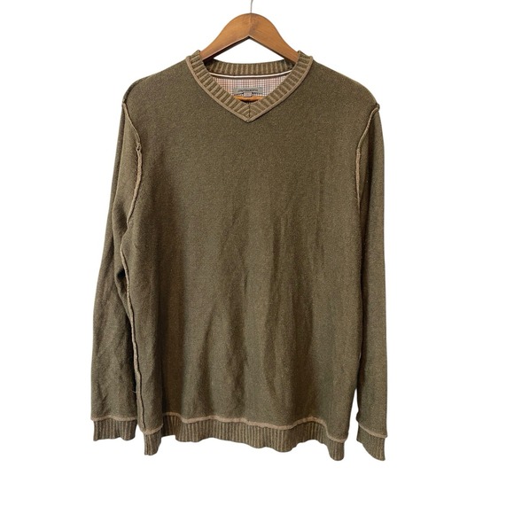 Johnston & Murphy Other - Johnston &Murphy V-Neck Contrast Stitch Casual Minimalist Wool Blend Size L Y2K